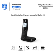 Philips Cordless Dect phone D2751B/90 | 4.6 cm backlit display | Low Radiation | Hands-free calls | Dot Matrix | Answering Machine
