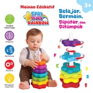 Educational Toys Jumbo Educational Rainbow Tower Spinner Stack Educational Toys RM