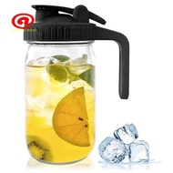 32Oz Mason Jar Pour Spout Lid -Glass Pitcher Breast Milk Pitcher Graduated Mason Jar Seal for Juice,