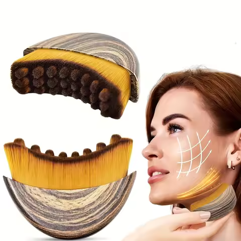 1/3 Pack Lymphatic Contour Facial Brush, Gua Sha Eye and Neck Care Brush, Lymphatic Contour Brush, C