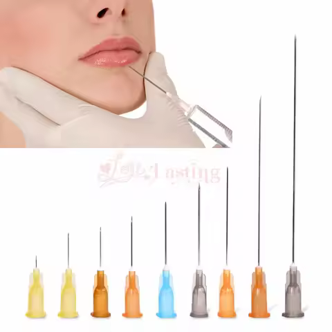 100pcs Professional Disposable Sterile Body Piercing Needles for Navel Ear Nose Tattoo Sizes16G18G 2