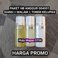 Paket HB Whitening Kode AGR 004001 Siang + Malam + Toner Kelupas  / hb pemutih badan paling ampuh pe