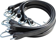 Lashing Straps Set (6 x 54 cm) Black Elastic Straps with S-Hooks, Extremely Strong and Durable Outdo