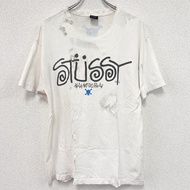 Stussy 短袖印花 T 卹，白色，L 碼，古著。