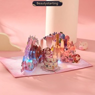BEAUTYSTARTING 3D Birthday Card Warm Light Candle Birthday Greeting Card Dimensional Greeting Card G