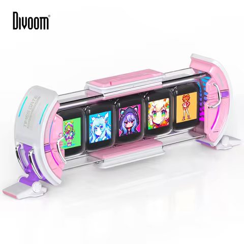Divoom Times Gate Cute Gaming Digital Clock Informative Display Social Media, Pixel Art Display for 