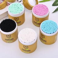 ┇¤❡ 200 PCS Cotton Swabs with Case Dual Round Head Q Tips Disposable Cotton Sticks Cosmetic Beauty T