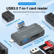7 合 1 多功能 Micro SD 讀卡機適用於 Android Type C Lightning USB、Micro SD 卡轉 USB 轉接器、USB C qqbckp 1881 7 in 1 