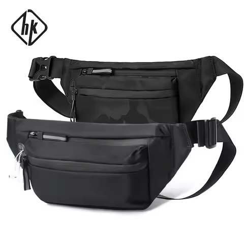 HcanKcan Men's Waist Bag Casual Large Bags Travel Fanny Packs Large Belt Pouch Phone Money Belt Pack