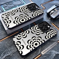 HP IMD Black Softcase Minimalist Premium Floral Motif Protector Compatiblehp For Iph 17 16 15 14Plus