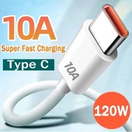 10A สาย USB Type C 120W สายชาร์จสำหรับเร็วสุด Huawei คู่ P40 P50 Xiaomi สายดาต้า Samsung อเนกประสงค์