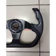 Racing Steering Wheel Model Airplane Motif F1 F-1 13 Inch Black Carbon