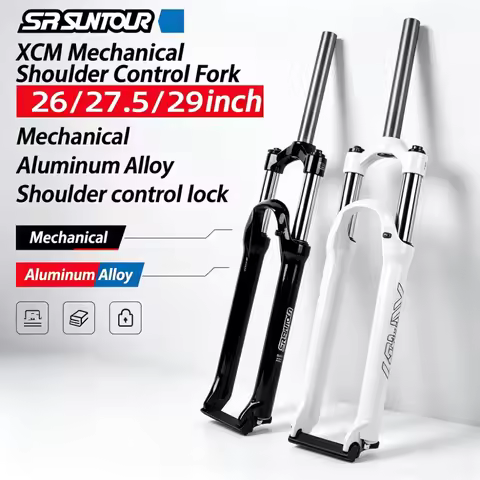 SUNTOUR XCM MTB Front Suspension Fork 26/27.5/29" 100mm Travel Spring Shock Aluminum Shoulder Mechan