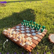 WATTLE Forest Chess Set, Portable Wooden Mushroom Chess Set, Creative Rollable -themed Chess Games S