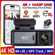 3.2inch Dash Cam 4K Camera for Car Dashcam GPS WiFi 24h Parking Monitor Night Vision Dvr Front and R