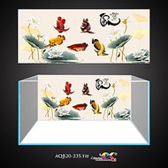 Tranh 3D Koifish, Tranh Dán Bể Cá, Cá bơi tung tăng siêu đẹp , in tranh theo kích thước yêu cầu