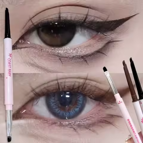 1/2Pcs Black Brown Eyeliner Gel Pen Long-lasting Waterproof Gel Eyeliner Chocolate Brown Matte Silkw