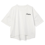 日本 GRL - 美式簡約刺繡logo寬版T恤-白色 (F)