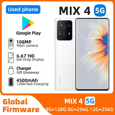 Xiaomi MIX 4 5G Google 6.67" OLED 120hz Screen 108MP Camera 4500mAh In-Screen Fingerprint Recognitio