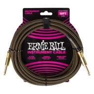 ERNIE BALL® 18FT Braided Instrument Cable สายแจ็คกีตาร์ แบบไนลอนถัก ยาว 5.5 เมตร สายไม่พันกัน มีฉนวน
