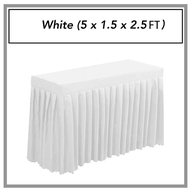 5x1.5FT Pleated Box Table Cover Skirting Meja Hotel Wedding Banquet Event Skirt Cloth Kain Top