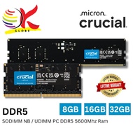 CRUCIAL DDR5 5600MHZ / PRO KIT 5600MHZ RAM DESKTOP PC (UDIMM) / LAPTOP NOTEBOOK (SODIMM) MEMORY RAM