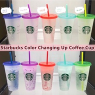 710ml Reusable Starbucks Snowflake Color Changing Cold Cup Plastic Tumbler Coffee Cup with Straw Plastic Cup
