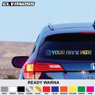 Custom Car Glasscutting stiker Social Media name windshield sticker free design