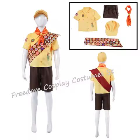 Kids Wilderness Explorer Costume UP Russell Shirt Shorts and hat, Child's Family Shirts Up Russell W