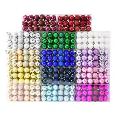 36pcs Christmas Tree Pendants Decorative Hanging Christmas Baubles Balls Ornaments 4cm Xmas Tree Dec