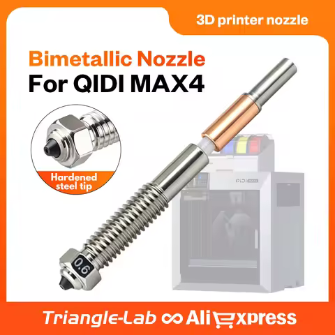 Trianglelab® For QIDI MAX4 Bimetal Hardened Steel Nozzle M6 Thread 0.4/0.6/0.8mm Wear Resistant Prin