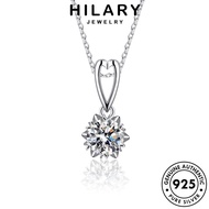 HILARY JEWELRY Chain Necklace Silver Original Korean Sterling Rantai Moissanite Leher Snowflake Accessories Pendant Perempuan Diamond For 純銀項鏈 925 Women Fashion Perak N104