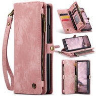 Vintage Suede Z Fold 5 6 7 Wallet Case Leather Flip Cover Multifunction Card Holder Zip Pouch Samsun