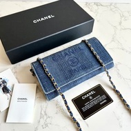 絕版古董包 Chanel牛仔藍WOC 側背包 斜背包 中古包 二手包 長夾