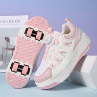 Children Four-Wheel Shoes Student Invisible Roller Skate Shoes Girls Deformation Roller Shoes Skate 