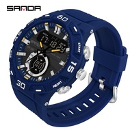 SANDA Top Luxury Watches Men Military Army Mens Watch Waterproof Sport Wristwatch Dual Display Watch Male