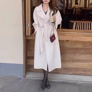 MTMM เสื้อคลุมขนสัตว์ผู้หญิง ฤดูใบไม้ร่วงและฤดูหนาวรูปแบบใหม่ เสื้อคลุมสีแดงวินเทจคุณภาพสูง