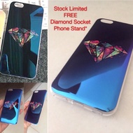 Premium Glass Blue Iphone6 Diamond Soft Casing