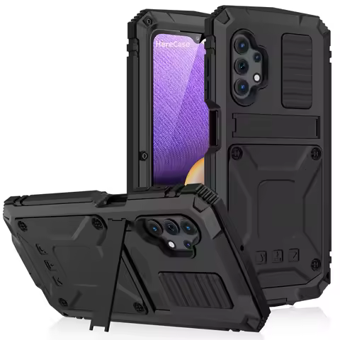 Rugged Armor Metal Case for Samsung Galaxy S23 S22 S21 Ultra FE S20 Plus Note 20 A72 A52 A32 5G Alum