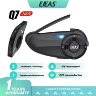 New updated Type-C EJEAS Q7 Up To 7 Riders Motorcycle Bluetooth Helmet 800M Intercom Headset FM Radi