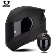 SOMAN Motorcycle Helmet Revealing Helmet Double Lens Helmet Full Coverage Motorcycle Safety Helmet