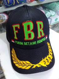 Topi FBR Padi Kapas Lis Merah/hijau - Topi FBR Hitam