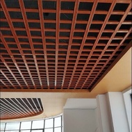 Siling grid corak kayu, siling gantung grid, siling bersepadu grid besi, grid corak kayu hiasan.