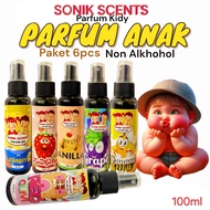Paket 6 Pcs Kids Parfum Minyak Wangi Anak Parfum Kidy Non Alkhohol Bpom 100ml Mengandung Niacinamide