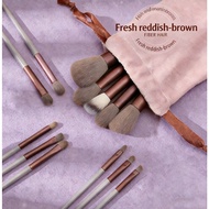 13-Piece Makeup Brush Set, 1pc Powder Puff, 1pc Makeup Sponge And 1pc Foundation Brush