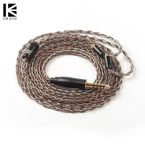 KBEAR Rhyme 8 Core UPOCC Hybrid Copper-Silver Earphone Cable 2PIN/MMCX/QDC/TFZ Headphone Connector U