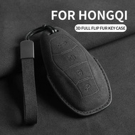 Car Key Case Cover  for FAW Hongqi H5 2021 2022 2023 2024 Hongqi H5 Suede Key Case for Car  for Hong