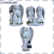 [chiwanjibc] Solar-powered angel figurine for the garden, decorative angel figurine with