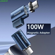 LANAFAY USB Type C Magnetic Adapter, 90 Degree 100W Power Type-C 100W Magnetic Adapter, Fast Chargin