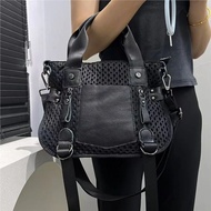 แฟชั่น Spliced กระเป๋าถือสุภาพสตรี Y2K Street Punk สไตล์กระเป๋าสะพายข้างวัสดุไนลอนนุ่มกระเป๋าโทรศัพท